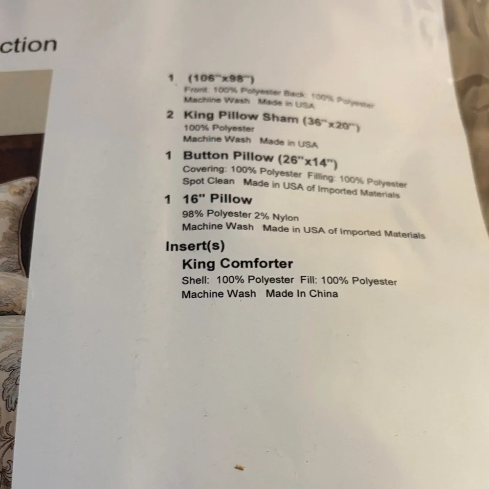 Isabella 6-piece Luxury Floral Duvet Cover & Insert Set - King NEW